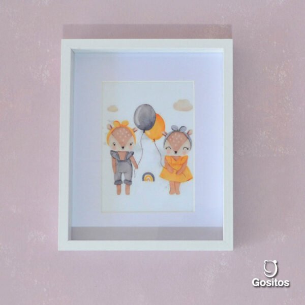 Cuadro Infantil Ciervas (13x18cms)