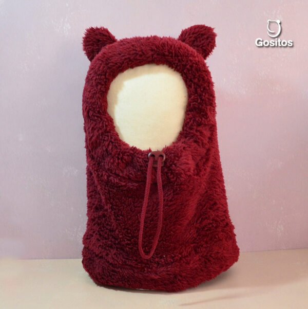 Gorro Osito Peludito Burdeo