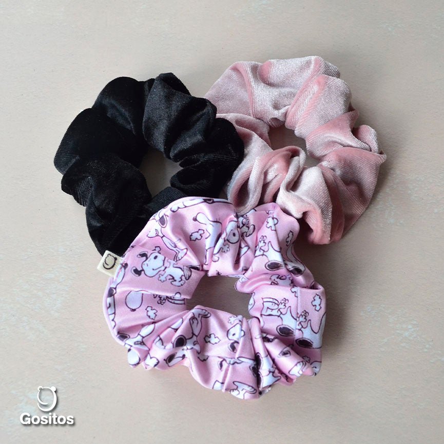 TRIPACK SCRUNCHIES SNOOPY ROSADO