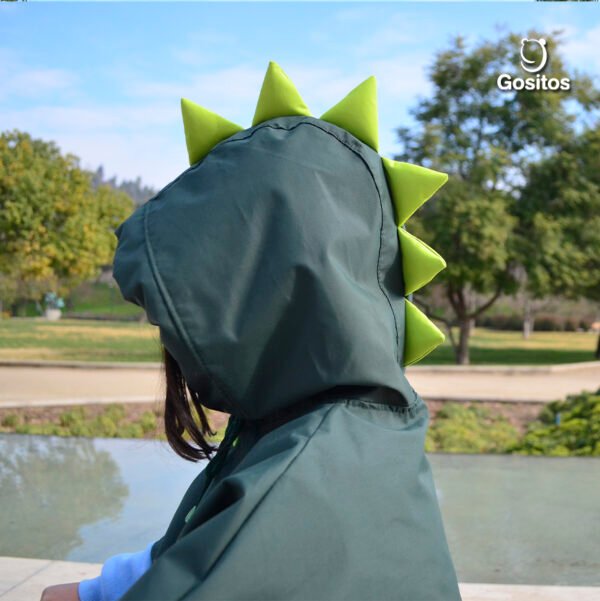 Capa Poncho Lluvia Dinosaurio Verde Oscuro - Imagen 3