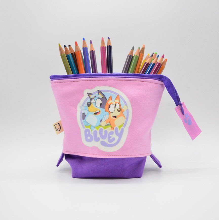 Estuche Vertical Retráctil Bluey Rosado